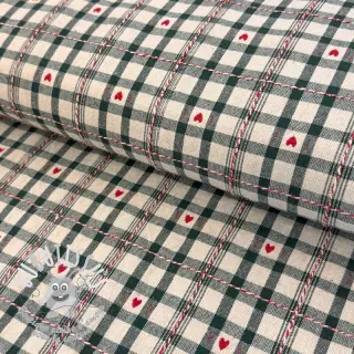 Tissu déco jacquard Villars ecru vert