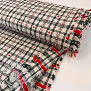 Tissu déco jacquard Villars ecru vert