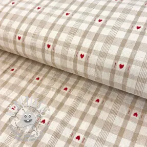 Tissu déco jacquard Ollon ficelle rouge