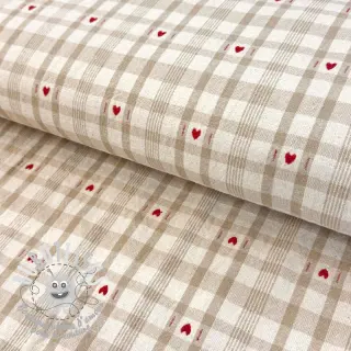 Tissu déco jacquard Ollon ficelle rouge