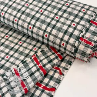 Tissu déco jacquard Ollon vert rouge
