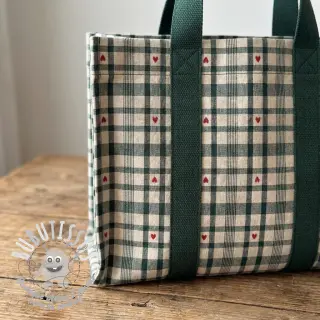 Tissu déco jacquard Ollon vert rouge