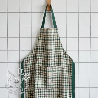 Tissu déco jacquard Ollon vert rouge