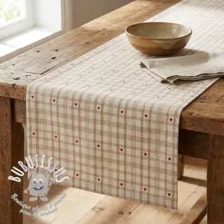 Tissu déco jacquard Ollon ficelle rouge