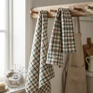 Tissu déco jacquard Villars ecru vert