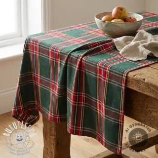 Tissu déco Ecossais vert rouge