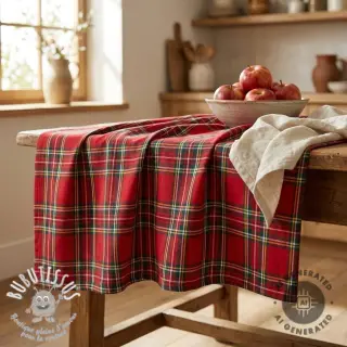 Tissu déco Ecossais rouge vert