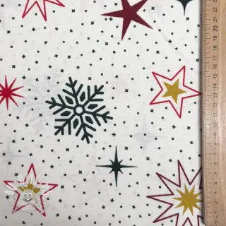 Tissu déco premium Magic star red gold