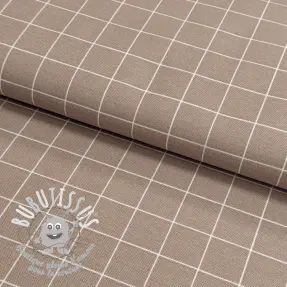 Tissu déco premium Perfect grid lines taupe