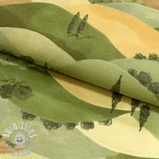 Tissu déco premium Tree hill scene digital print