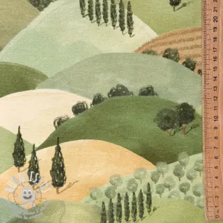 Tissu déco premium Tree hill scene digital print