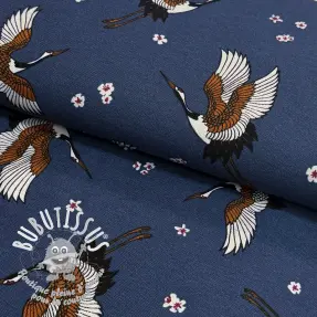 Tissu déco premium Crane blossom sky