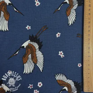Tissu déco premium Crane blossom sky