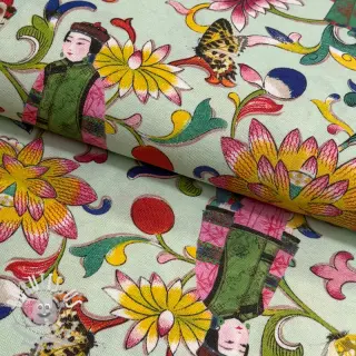 Tissu déco premium Lotus bloom lady digital print