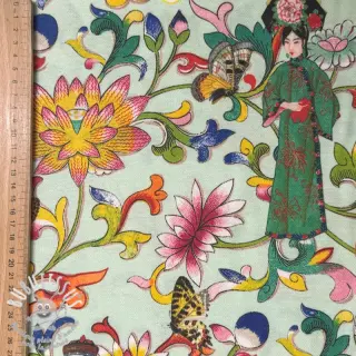 Tissu déco premium Lotus bloom lady digital print