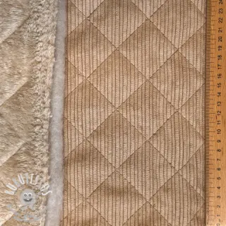 Tissu velours cotelé QUILT taupe