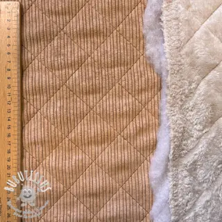 Tissu velours cotelé QUILT light brown