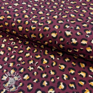 Tissu déco premium Leopard animal small wine