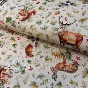 Tissu déco Linenlook Animal forest dream digital print