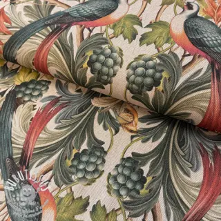 Tissu déco Linenlook Leafy paradise bird digital print