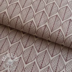 Tissu déco Linenlook Leaf line minimalist wine