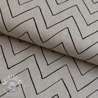 Tissu déco Linenlook Freehand zigzag lines