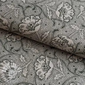 Tissu déco Linenlook Bloomy art craft army