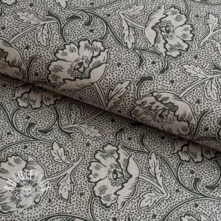 Tissu déco Linenlook Bloomy art craft army