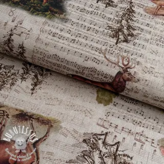 Tissu déco Linenlook Forest deer song digital print