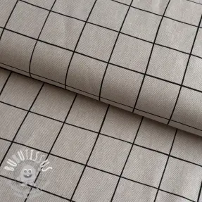 Tissu déco Linenlook Freehand grid lines