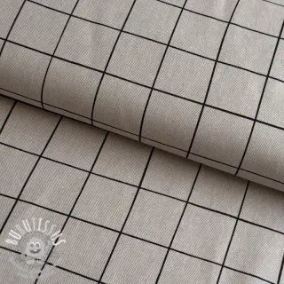 Tissu déco Linenlook Freehand grid lines