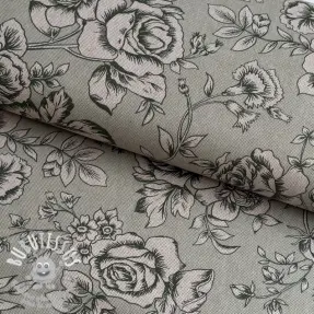 Tissu déco Linenlook Elegant rose bloom army