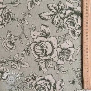 Tissu déco Linenlook Elegant rose bloom army