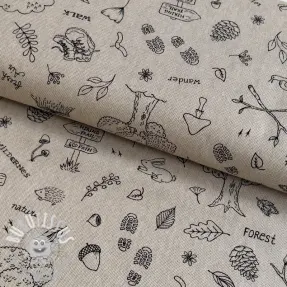 Tissu déco Linenlook Wander woods doodle