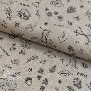 Tissu déco Linenlook Wander woods doodle