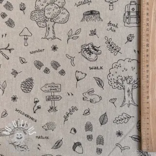 Tissu déco Linenlook Wander woods doodle