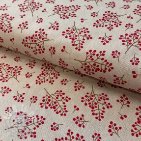 Tissu déco Linenlook Winter berry bloom
