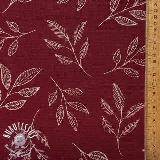Tissu déco Linenlook Elegant leaf branch wine