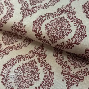 Tissu déco Linenlook Baroque damask charm wine