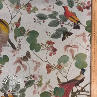 Tissu déco Linenlook Orchid paradise bird digital print