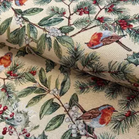Tissu déco GOBELIN premium Robin winter charm