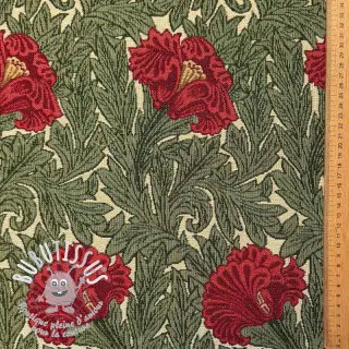 Tissu déco GOBELIN premium Poppy art craft beige