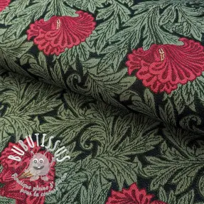 Tissu déco GOBELIN premium Poppy art craft black