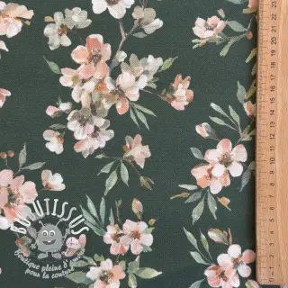 Tissu déco premium Soft painted blossom army digital print