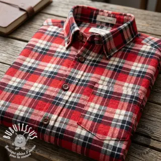 Tissu coton FLANEL YARN DYED BRUSHED CHECK design I