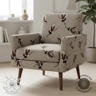 Tissu déco Linenlook Crane blossom sky