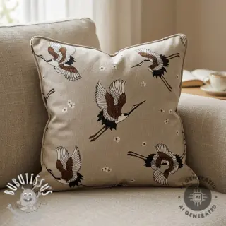 Tissu déco Linenlook Crane blossom sky