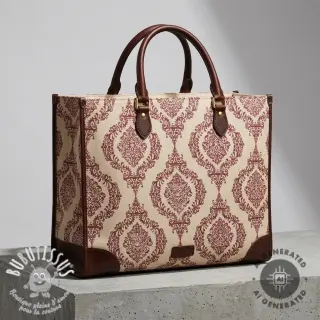 Tissu déco Linenlook Baroque damask charm wine