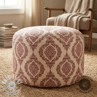 Tissu déco Linenlook Baroque damask charm wine