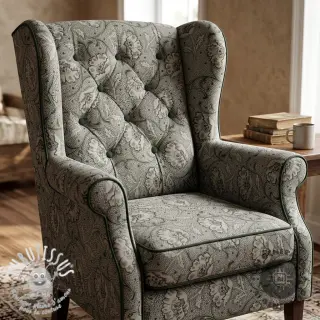 Tissu déco Linenlook Bloomy art craft army
